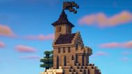 A sky-touching mountaintop castle (Image via Mojang)